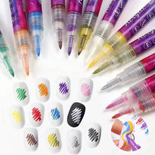 Afbeelding in Gallery-weergave laden, 12 Colors Ultra Thin Curve Manicure Marker
