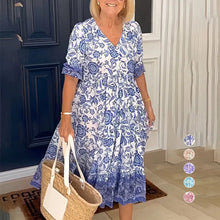 Afbeelding in Gallery-weergave laden, Boheemse zomerjurk met V-hals voor dames
