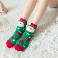 Afbeelding in Gallery-weergave laden, Zachte warme sokken van koraalfleece met kerstthema (4 paar)
