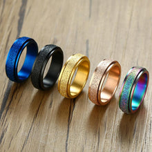Afbeelding in Gallery-weergave laden, Gezandstraalde Draaiende Fidget Ring
