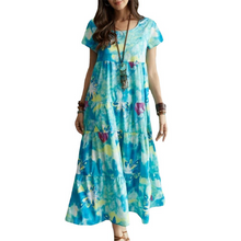 Afbeelding in Gallery-weergave laden, Jurk met ronde hals en bloemen
