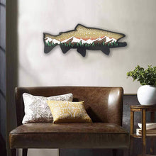 Afbeelding in Gallery-weergave laden, Houten Forel Kunst Landschap Muur Decor
