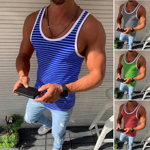 Afbeelding in Gallery-weergave laden, Gestreiftes lässiges Tanktop für Herren
