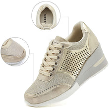Afbeelding in Gallery-weergave laden, Wedge-sneakers met hoge hak voor dames
