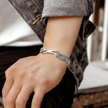 Afbeelding in Gallery-weergave laden, Zilveren veerarmband
