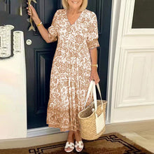 Afbeelding in Gallery-weergave laden, Boheemse zomerjurk met V-hals voor dames
