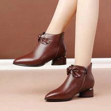 Afbeelding in Gallery-weergave laden, Damesmode echt lederen schoenen met hoge hakken
