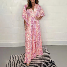 Afbeelding in Gallery-weergave laden, Geometrie multi-print kimono-jumpsuits met V-hals
