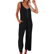 Afbeelding in Gallery-weergave laden, Jumpsuit met effen kleurknopen Backpackingbroek met zakken
