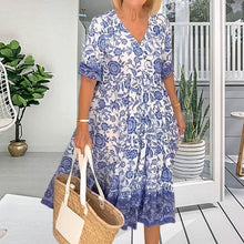 Afbeelding in Gallery-weergave laden, Boheemse zomerjurk met V-hals voor dames
