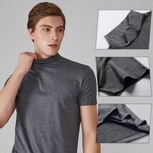 Afbeelding in Gallery-weergave laden, Slim-fit T-shirt voor heren met opstaande kraag
