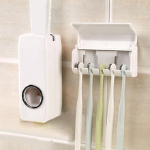 Afbeelding in Gallery-weergave laden, Automatische tandpasta dispenser en tandenborstel houder set
