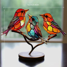 Afbeelding in Gallery-weergave laden, Birds on Branches Stained Glass Ornaments
