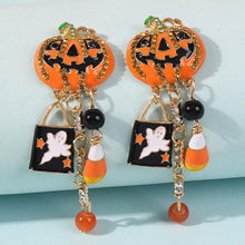 Afbeelding in Gallery-weergave laden, Pumpkin Ghost Creative Halloween-oorbellen met kwastjes
