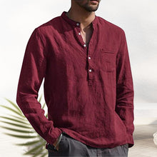 Afbeelding in Gallery-weergave laden, V-neck linen shirt
