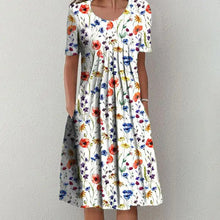 Afbeelding in Gallery-weergave laden, Voorverkoop>Casual jurk met ronde hals en print
