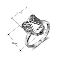 Afbeelding in Gallery-weergave laden, Sterling zilveren ring met engelen hart
