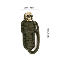 Afbeelding in Gallery-weergave laden, Paracord Sleutelhanger Mummie Messing Schedel
