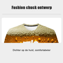 Afbeelding in Gallery-weergave laden, Mode 3D Print Beer Bubble T-shirt met korte mouwen
