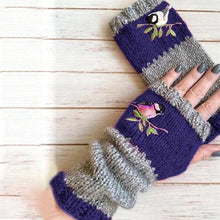 Afbeelding in Gallery-weergave laden, Warme geborduurde handschoenen met patchwork
