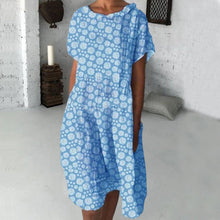 Afbeelding in Gallery-weergave laden, Midi-jurk met zonnebloemprint
