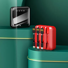 Afbeelding in Gallery-weergave laden, Mirror Surface Mini Powerbank met externe kabels
