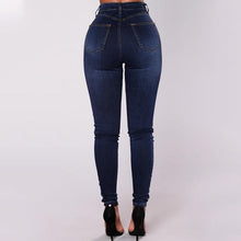 Afbeelding in Gallery-weergave laden, Double-breasted skinny jeans met hoge taille
