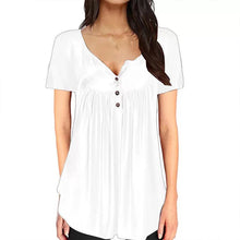 Afbeelding in Gallery-weergave laden, Effen T-shirt met ruches voor dames
