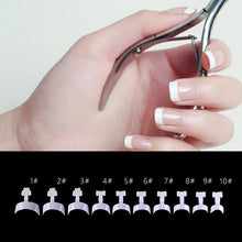 Afbeelding in Gallery-weergave laden, Glue-On French Manicure Nails Kit (100 stuks)
