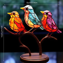 Afbeelding in Gallery-weergave laden, Birds on Branches Stained Glass Ornaments
