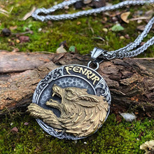 Afbeelding in Gallery-weergave laden, Roestvrijstalen Viking Wolf Fenrir-ketting

