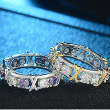 Afbeelding in Gallery-weergave laden, Verguld Dichroïsche Ingelegde Zirkoon Ring Succes
