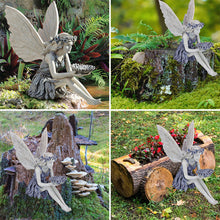 Afbeelding in Gallery-weergave laden, Zittende fee standbeeld tuin hars ambachtelijke ornament
