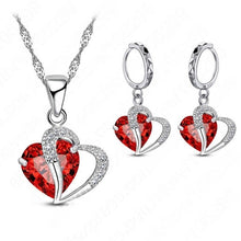 Afbeelding in Gallery-weergave laden, Hart Design Zirkoon Ketting Hanger Oorbellen Sets
