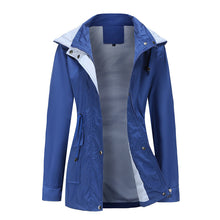 Afbeelding in Gallery-weergave laden, Waterdichte halflange trenchcoat met trekkoord in de taille

