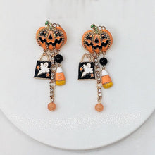 Afbeelding in Gallery-weergave laden, Pumpkin Ghost Creative Halloween-oorbellen met kwastjes
