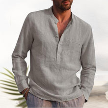 Afbeelding in Gallery-weergave laden, V-neck linen shirt
