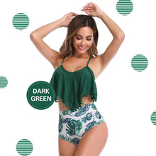 Afbeelding in Gallery-weergave laden, Gewatteerde, hoog getailleerde bikini met ruches
