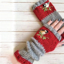 Afbeelding in Gallery-weergave laden, Warme geborduurde handschoenen met patchwork
