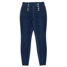 Afbeelding in Gallery-weergave laden, Double-breasted skinny jeans met hoge taille
