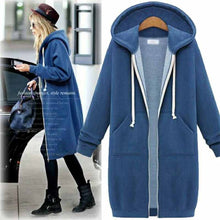 Afbeelding in Gallery-weergave laden, Vrijetijds lange hoodie met ritssluiting
