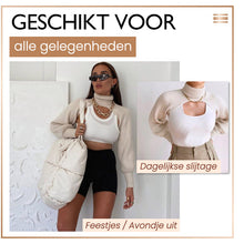 Afbeelding in Gallery-weergave laden, Trui met hoge hals en effen bloeiermouwen
