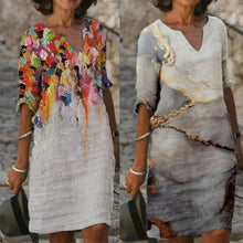 Afbeelding in Gallery-weergave laden, Halflange rok met V-hals en print
