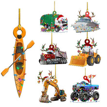 Afbeelding in Gallery-weergave laden, Auto-Boot-Kerstijzer Ornament
