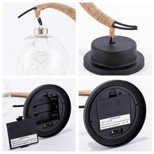 Afbeelding in Gallery-weergave laden, Handgemaakte Twine Rattan Bal LED Maanvormige Lamp

