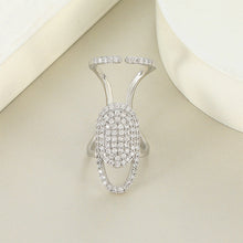 Afbeelding in Gallery-weergave laden, Geometrische diamanten open nagelring
