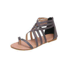 Afbeelding in Gallery-weergave laden, Platte zomersandalen met gekruiste bandjes en rits
