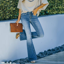Afbeelding in Gallery-weergave laden, Vintage jeans met hoge taille en wijd uitlopende pijpen uit de jaren 70
