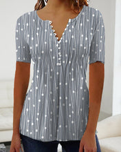 Afbeelding in Gallery-weergave laden, T-shirt med prickiga och V-ringad
