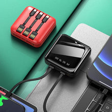 Afbeelding in Gallery-weergave laden, Mirror Surface Mini Powerbank met externe kabels
